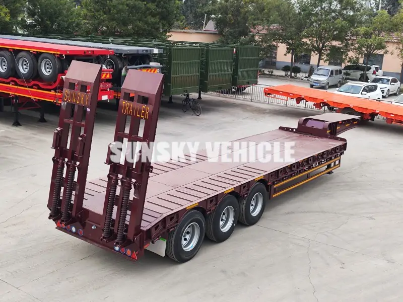 3 axles low bed trailer