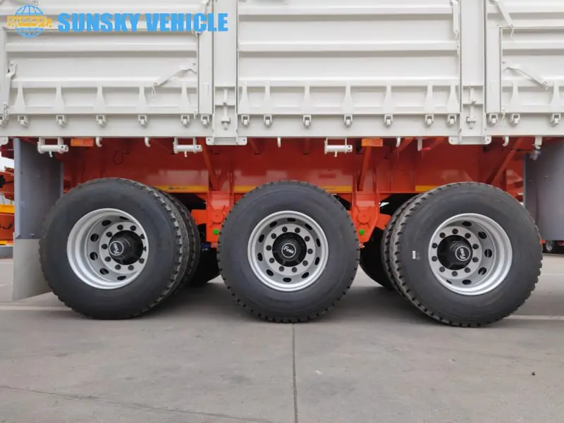 40FT Dropside Trailer for Sale tire and suspension